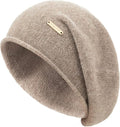 QUEENFUR Knit Slouchy Beanie Hats for Women Cashmere Ski Cap Knitted Wool Soft Warm Winter Hat