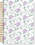 VIIJJUE Hydrangea Floral Notebook Journal, Purple Flowers Notebooks for Note Taking, Purple Office Supplies, Hardcover Spiral Journal 5.5x8.3 Inch
