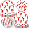 40Pcs Crawfish Boil Party Supplies Lobster Birthday Decorations Disposable Paper Plates and Napkins Set Seafood Boil Party Supplies for Birthday Baby Shower Dccorations