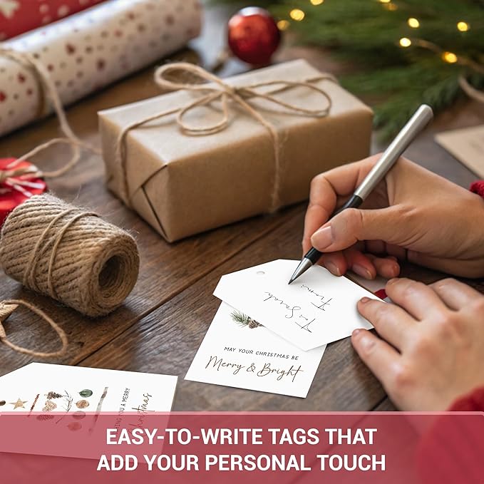 Christmas Gift Tags Stickers and String (Woodland Christmas Gift Tags)