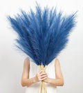 9 Pcs 45" Tall Pampas Grass Blue Decor, Long Stem Artificial Flower Floor Vase Large Faux Floral Pompas Fake Plants Dried Bouquet Arrangement Vase Filler for Boho Home Wedding Decoration