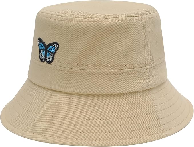 ZLYC Unisex Fashion Embroidered Bucket Hat Summer Fisherman Cap for Men Women