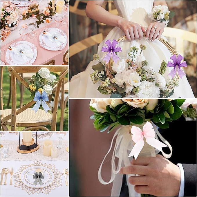 1-1/2 Inch x 50 Yards Sheer Organza Ribbon Chiffon Ribbon for Gift Wedding Flower Bouquet Wrapping Decorations Crafts (Black)
