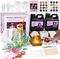 K KERNOWO Epoxy Resin Kit with Light for Beginners, Resin Kit and Molds Complete Set DIY Crafts for Adults Women, Epoxy Set with Vase Mold, 3D Dried Flowers, Measuring Cups and Resins Supplies-20OZ