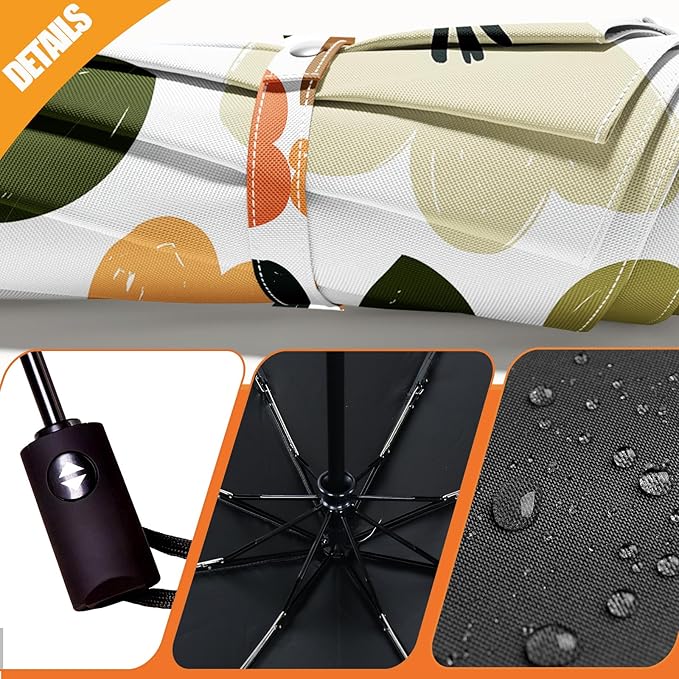 Small Compact Travel Automatic Folding Umbrella for Women, Portable Lightweight, Rain, Wind, UV Sun Shade