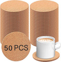100 pcs Cork Coasters for Drinks, Bulk Blank Coasters DIY Crafts, Non-Slip, Heat-Resistant, Absorbent and Reusable Coffee Coaster for Home Tabletop Decoration (50 Pcs)