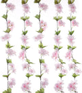 2Pcs Artificial Cherry Blossom Flower Garland Silk Fake Hanging Flower Vines for Home Wedding Decoration 7.2FT, Light Pink