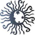 Riverside Designs Wacky Solar Moon Metal Wall Art Steel Outdoor Decor | Heavy-Duty and Waterproof | Made in USA (Black, 24L x 24W)
