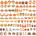 100Pcs 50 Pairs Fall Charms for Jewelry Making and Bracelets, Thanksgiving Autumn Charms Gold Enamel Jewelry Pendants for Earring Bracelet Necklace Crafts Making