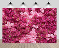 10ftx8ft Rose Wall Background Rose Photo Backdrops Spring Party Tea Party Flowers Backdrop Girls Birthday Pink Princess Party Wedding Bridal Shower Pink Floral Anniversary Ceremony Decor