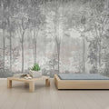 WFBHUA-Vintage Forest Wall Mural Peel and Stick Grey Woods Self Adhesive Wallpaper Mural for Living Room Bedroom 137"x100"