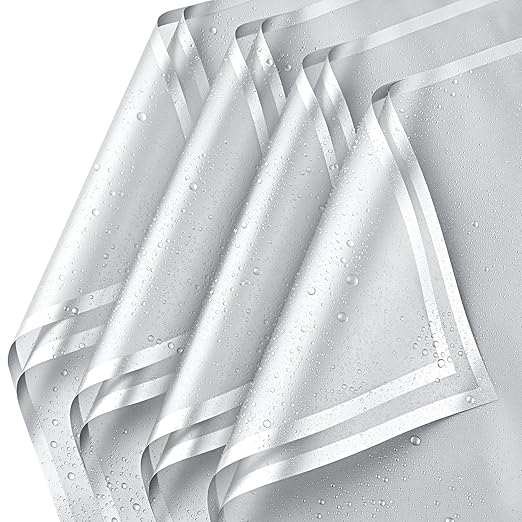 Jutieuo 20 Sheets Silver Flower Wrapping Paper, Waterproof Floral Wrap Silver Edge Bouquet Wrapping Paper Florist Supplies (22.8 x 22.8 inch)