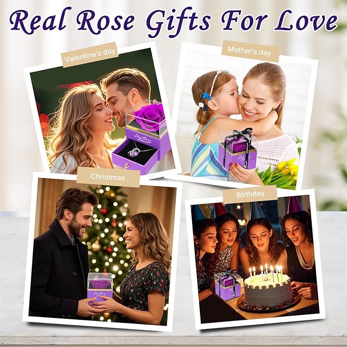 Preserved Flowers Rose Gifts for Women: Roses for Girlfriend Grandma Mom Wife Birthday