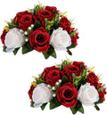 Sziqiqi Red Fake Flowers for Wedding Centerpiece Kissing Flower Balls for Tables Flower Centerpieces Arrangement for Party Road Lead