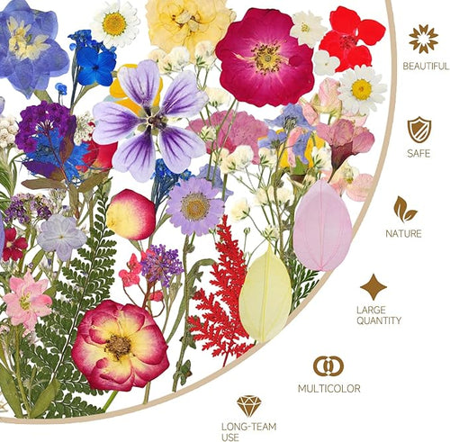 150 Pcs Dried Pressed Flowers for Resin,Real Nature Dried Flowers for Crafts Bulk Dry Flowers Leaves Kit Used for Resin Molds Scrapbooking DIY Art Crafts Candle Soap Making Décor