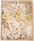 Natural Dried Flower Set, Bulk Dried Flowers with Stems, Dried Daisies, Dried Rabbit's Tail Grass,Mini Bouquet.(White)