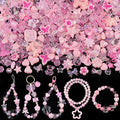 Assorted Acrylic Beads, 200-260PCS Pink Cute Beads for Bracelet Making, GummyBear Bow Flower Candy Kawaii Charms for Jewelry Making DIY Necklace Keychain Phone Charm Christmas Gift