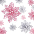 Boao Pink,Silver 24 Pieces Poinsettia Flower Christmas Glitter Artificial Poinsettia with Clips Christmas Tree Ornament Decorations for DIY Xmas Wreath Holiday Home Party Decor, 3/4/6 Inches