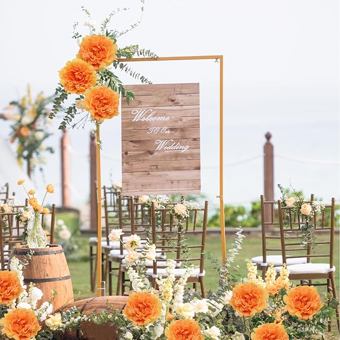 20pcs 5" Artificial Flower Peonies, Silk Peonies with 6" Stems, Flowers Suitable for Wedding Bouquets, Home Party Decoration (Orange)
