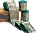 Dark Green Silk Chiffon Ribbon,Emerald Green Frayed Shimmery Silk Ribbon for Bridal Flower Bouquet Gift Wrapping Wedding Decor Invitations Decorations 1.5" x 15 Yards (5Yards X 3 Rolls)