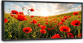 Framed Large Pictures Wall Art for Living Room, Red Poppies Flower Oversized Wall Decor Poppy Floral Nature Scenery Canvas Print Painting Extra Large Framed Artwork for Bedroom Office 60"x30"