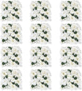 Pack of 12 Artificial Silk Flower Panels, Faux Floral Wall Background for Wedding Party Engagement Bridal Shower Arrangement Home Decorations - White