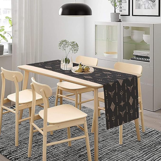Aztec Table Runner Southwest Native Navajo Tribe Geometric Vintage Country Dinner Table Decoration Table Runner 13x120 Inch
