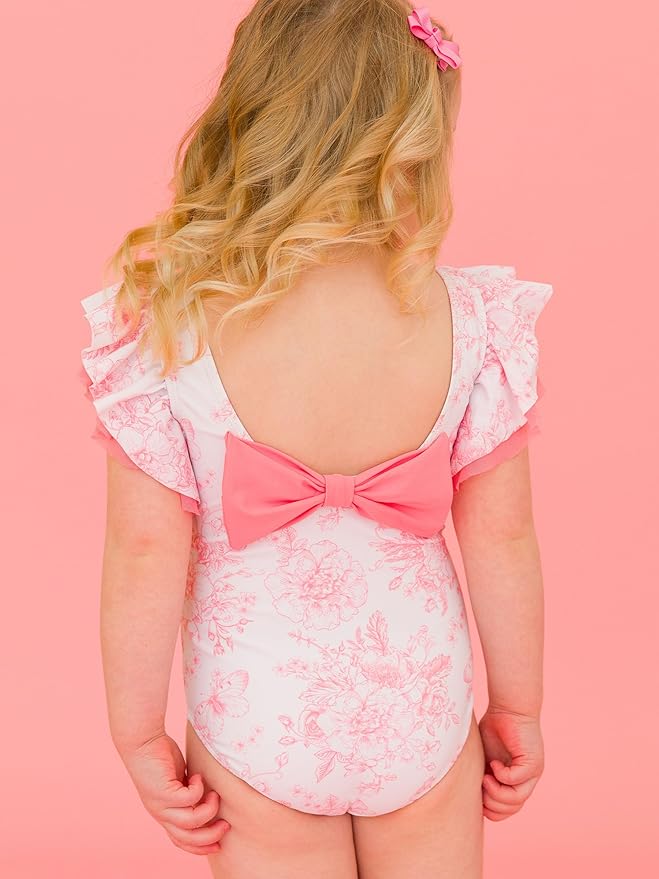 RuffleButts® Baby/Toddler Girls Ruffle Strap One Piece Swimsuit w/UPF 50+ Sun Protection