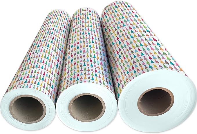 Jillson Roberts Bulk Gift Wrap, Everyday Gift Wrapping Supplies, Party Hats, 1/2 Ream 417 feet x 24 inches