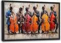 Music Cello Large Wall Art Musician Performance Pictures Wall Decor Musical Canvas Vintage Print Painting Modern Artwork Home Decoration for Living Room Bathroom Bedroom Office Framed 36"x24"