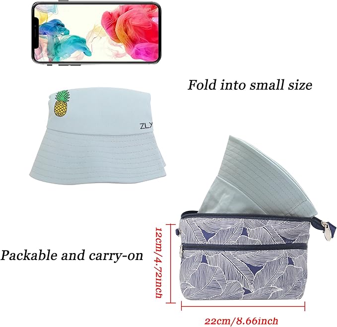 ZLYC Unisex Fashion Embroidered Bucket Hat Summer Fisherman Cap for Men Women
