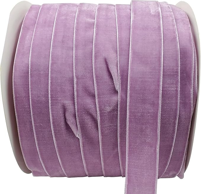 10 Yards Velvet Ribbon Spool (Light Purple, 1")