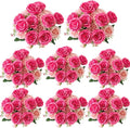 ASTRYAS 8Pcs Peonies Artificial Flowers Artificial Peonies Silk Flowers Faux Peony Fake Peony for Wedding Table Centerpiece Floral Vase Decor（Hot Pink & Light Pink