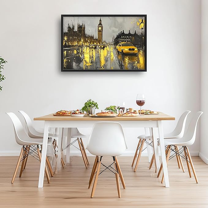 London City Large Wall Art Framed Wall Decor for Living Room, Big Ben Pictures Oversized Canvas Print Painting Modern Extra Large Framed Artwork for Bedroom Office Home Decor 36"x24"
