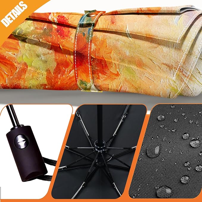 Small Compact Travel Automatic Folding Umbrella for Women, Portable Lightweight, Rain, Wind, UV Sun Shade