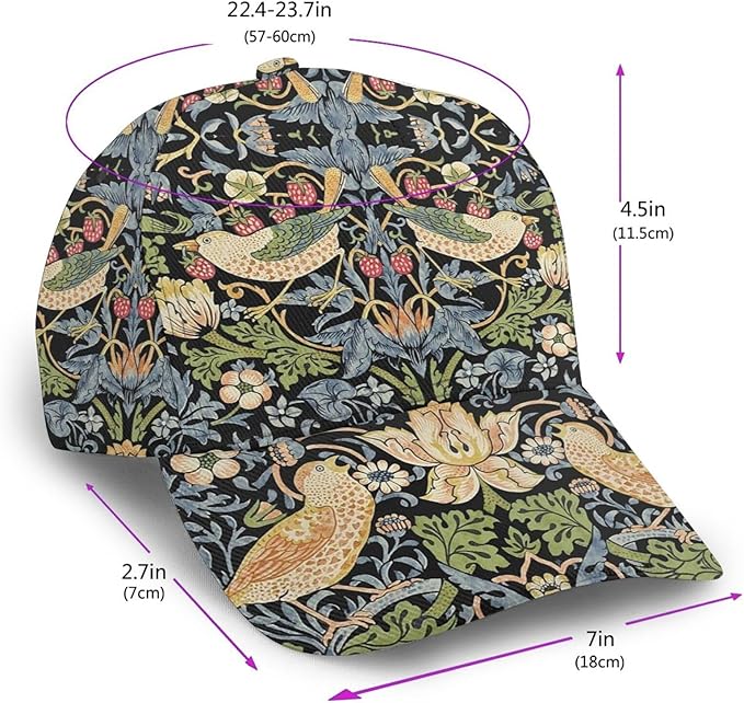 Pastel Cornflowers Floral Baseball Cap Dad Hats All-Over Print Fashion Accessory 100% Polyester Adjusts to Fit Most