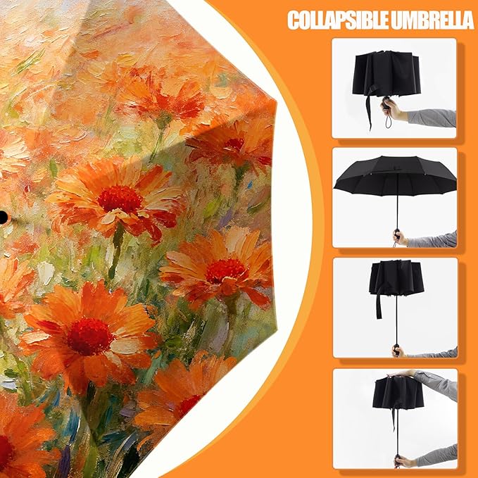 Small Compact Travel Automatic Folding Umbrella for Women, Portable Lightweight, Rain, Wind, UV Sun Shade