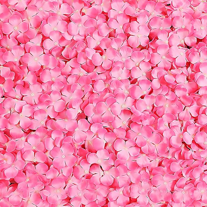 3D Flower Wall Panel, 10pcs Pink Artificial Floral Wall Backdrop, Realistic Silk Flower Backplanes, Roll Up Fake Flower Background for Valentines Wedding Party Photo Arrangement Decor