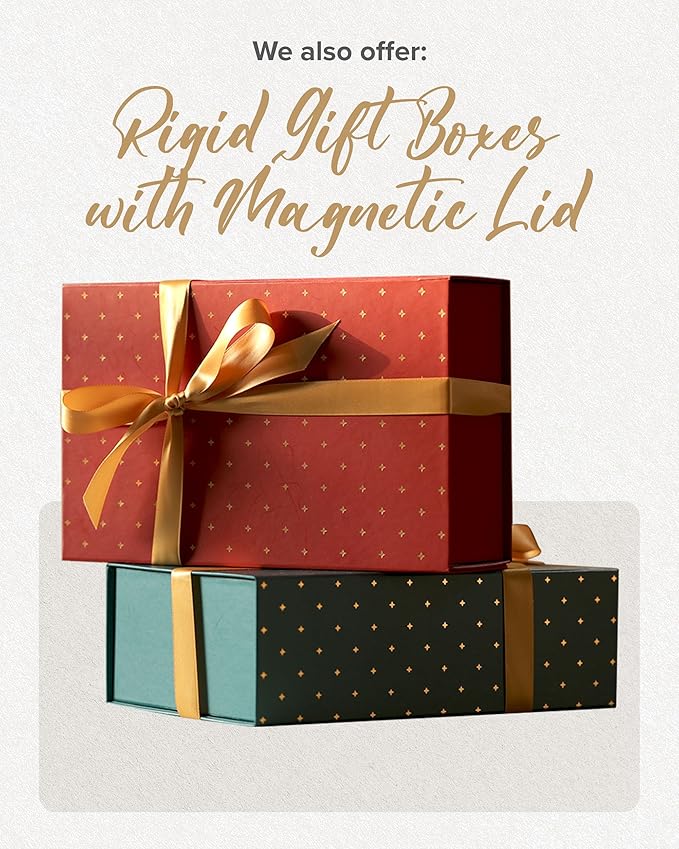 HummingBox Stripes Gift Box Set of 16 - Gift Boxes for Presents & gifting on weddings, birthdays & more - Easy to Assemble Striped Gift Boxes With Lids & Ribbon Closure - Decorative Boxes With Lids