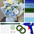 500 Pcs Pipe Cleaners for Crafts – 5 Coloars Chenille Stems with Glue Guns & Tape Measure – Perfect for DIY Projects, Holiday & Room Decorations, Arts and Crafts Activities (Blue, 12in x 8mm)