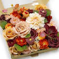 Fall Decor Artificial Flower Box Set Silk Fake Flowers for DIY Centerpieces Cake Decorations, Wedding Bouquets, Boutonnieres, Home Decorations(Sunset Orange)