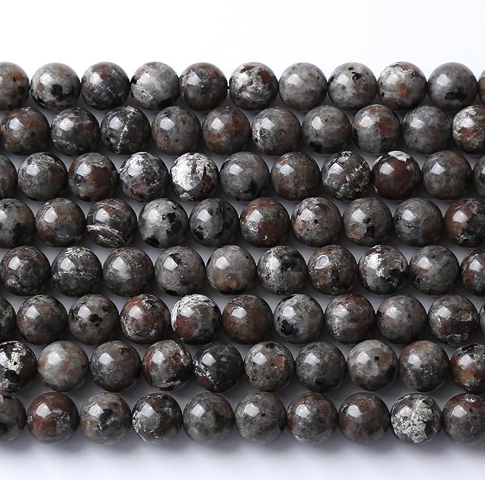110PCS 6MM Flame Yooperlite Stone Beads Loose Beads for Jewelry Making DIY Bracelets Show Flame Color Under The Irradiation of UV Lamps 2 Strands