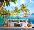 Eierme-Luxury Beach Resort Background Mural Wallpaper Peel and Stick 137" x 102"