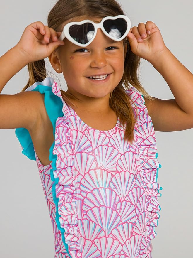 RuffleButts® Baby/Toddler Girls Ruffle Strap One Piece Swimsuit w/UPF 50+ Sun Protection