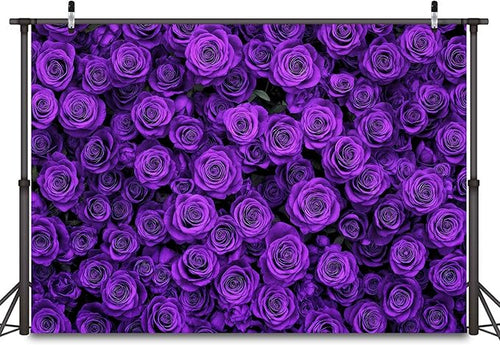 10x6ft Purple Flower Floral Backdrop Background Photography Flower Wall Lavender Backdrop for Party Wedding Girls Birthday Princess Mother's Day Bridal Shower Anniversary Banner Decor Studio Photo