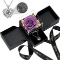 FIACO Gifts for Women Preserved Real Roses with I Love You Necklace Fresh Forever Flowers Birthday Gifts for Mom Grandma Wife Girlfriend on Anniversary Christmas Valentines Romantic Gift