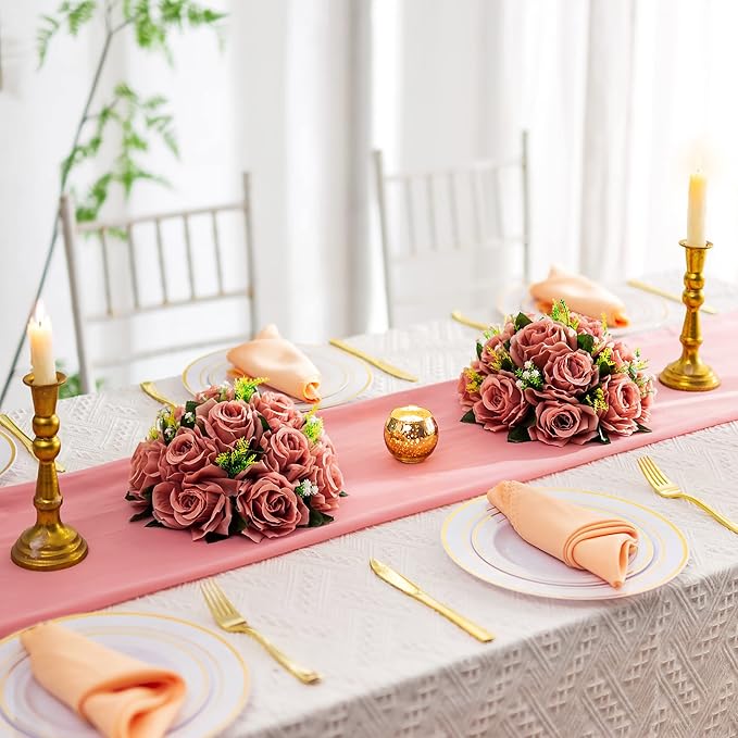 Flower Centerpieces for Wedding Tables: Wedding Table Decorations Dusty Rose Flower Balls Centerpieces for Engagement Cerebration Party Center Pieces 6 Packs