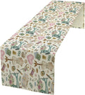 Sewing Theme Table Runner,Vintage Sewing Machine Tool Watercolor Pattern Print Tablecloth Burlap for Hotel Indoors Outdoor Dining Room Kitchen Home Decor,W13X L108 in