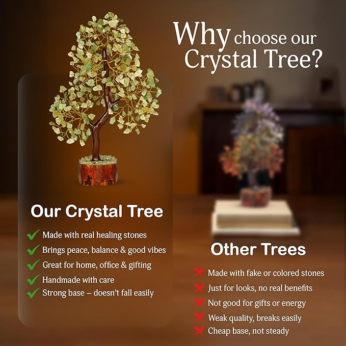 Green Jade Stone - Tree of Life, Bonsai Jade Tree, Crystal Tree, Artificial Trees, Green Jade Healing Money Tree, Crystal Money Tree, Chakra Gifts