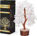 YATHABI Clear Quartz - Crystal Tree - Gemstone - White Money Tree - Chakra Tree - Quartz Crystal - Crystal Bonsai Tree - Tree of Life Decor - Spiritual Item - Crystal Gift - Stone Tree